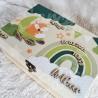 Boite à souvenirs de naissance personnalisée décoration renard et arc en ciel