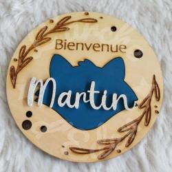 Medaillon de naissance en bois a personnaliser