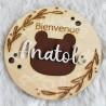 Medaillon de naissance en bois a personnaliser