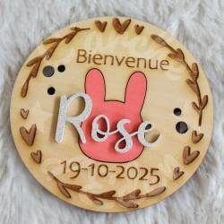 Medaillon de naissance en bois a personnaliser