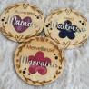 Magnet en bois personnalisé a offrir fleur ou coeur