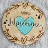 Magnet en bois personnalisé a offrir fleur ou coeur