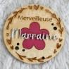 Magnet en bois personnalisé a offrir fleur ou coeur
