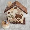 Tirelire ourson et feuille d automne en bois pour enfant a personnaliser