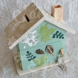 Tirelire faon et feuilles d automne en bois pour enfant a personnaliser
