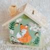 Tirelire renard et decor boho en bois pour enfant a personnaliser