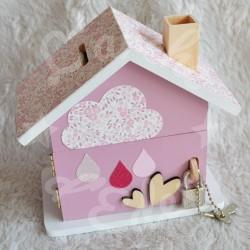 Tirelire panda et arc en ciel en bois pour enfant a personnaliser