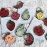 Porte clé bois en forme de fruit Kawaii
