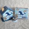 Cadeau de naissance Baleine composé d'une tirelire, d'une boite à dents et d'une boite a trésors