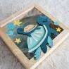 Tirelire Tortue de mer pour enfant en forme de cadre en bois et vitre transparente