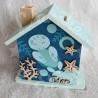 Tirelire tortue et etoiles de mer en bois pour enfant a personnaliser