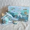 Cadeau de naissance thème tortue de mer, boite à souvenirs personnalisée avec une tirelire et boite a dents