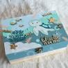 Cadeau de naissance thème tortue de mer, boite à souvenirs personnalisée avec une tirelire et boite a dents