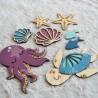 Décoration animaux de la mer en bois