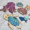 Décoration animaux de la mer en bois