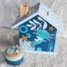 Tirelire baleine et corail en bois pour enfant a personnaliser