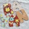 Prénom en bois pour décoration de chambre d'enfant ou cadeau de naissance avec des animaux de la savane