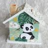 Cadeau de naissance thème Panda, boite à souvenirs personnalisée avec une tirelire et boite a dents