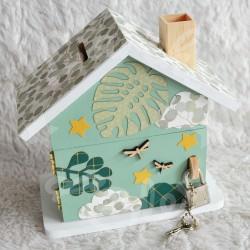 Cadeau de naissance thème Panda, boite à souvenirs personnalisée avec une tirelire et boite a dents