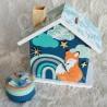 Tirelire renard et arc en ciel pour enfant a personnaliser