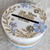 Decoration de bapteme urne et livre d or avec couronne de fleurs à personnaliser