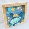 Tirelire Tortue de mer pour enfant en forme de cadre en bois et vitre transparente