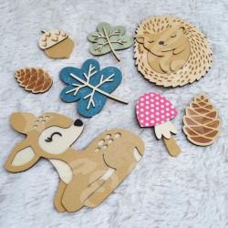 Décoration animaux de la foret en bois