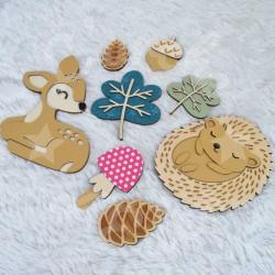 Décoration animaux de la foret en bois