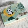 Boite à souvenirs de naissance personnalisée décoration panda dans la jungle