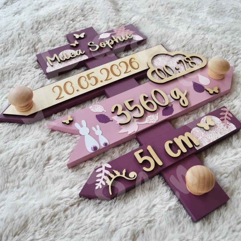 Panneau de naissance personnalisé pour cadeau de naissance original et unique