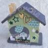 Tirelire bebe elephant et sa maman en bois pour enfant a personnaliser