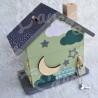 Tirelire bebe elephant et sa maman en bois pour enfant a personnaliser