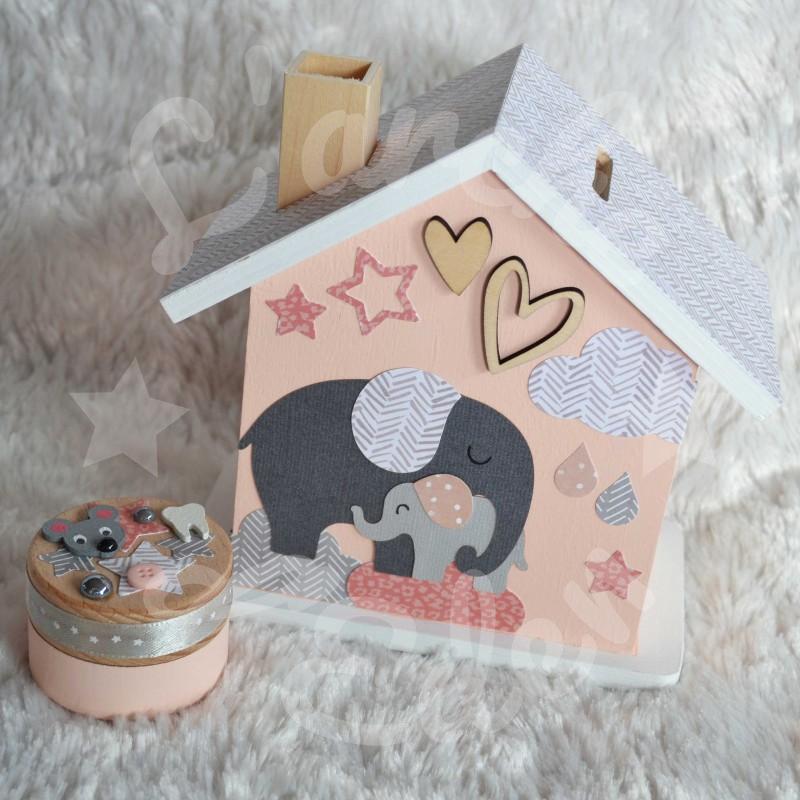 Tirelire bébé éléphant personnalisée au prénom de l'enfant