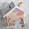 Tirelire bebe elephant et sa maman en bois pour enfant a personnaliser