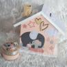 Tirelire bebe elephant et sa maman en bois pour enfant a personnaliser