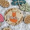 Magnet de naissance en bois a personnaliser theme foret