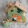 Tirelire renard et feuillage d automne pour enfant a personnaliser