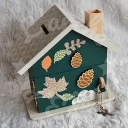 Tirelire renard et decor boho en bois pour enfant a personnaliser