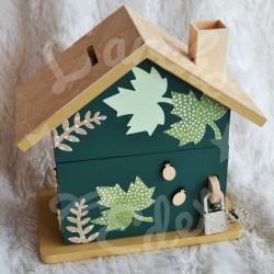 Tirelire cerf et décor de la foret pour enfant a personnalier