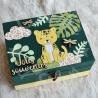 Boite à trésors en bois pour souvenirs d enfant décor Panthère