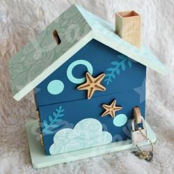 Tirelire tortue et etoiles de mer en bois pour enfant a personnaliser