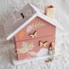 Cadeau de naissance Renard et papillons composé d'une tirelire, d'une boite à dents et d'une boite a trésors