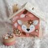 Tirelire biche et decor de la foret pour enfant a personnaliser