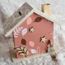 Tirelire biche et decor de la foret pour enfant a personnaliser