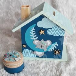 Tirelire koala sur la lune personnalisée pour enfant ou cadeau de naissance
