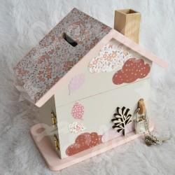 Tirelire renard et feuillage d automne pour enfant a personnaliser