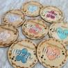 Magnet en bois personnalisé a offrir fleur ou coeur
