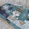 Boite à souvenirs de naissance personnalisée décoration loup et feuille de la foret