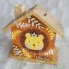 Tirelire personnalisée roi lion décor savane pour enfant ou cadeau de naissance