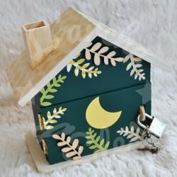 Tirelire personnalisée roi lion décor savane pour enfant ou cadeau de naissance